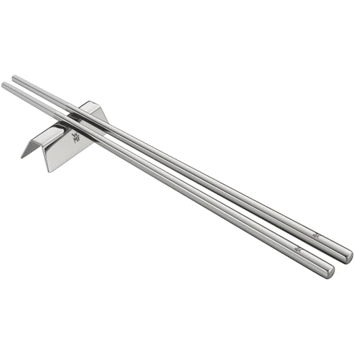 WMF Nuova Chopstick 6-teilig, Essstäbchen mit Besteckbänkchen für 2 Personen Cromargan Edelstahl rostfrei poliert spülmaschinengeeignet
