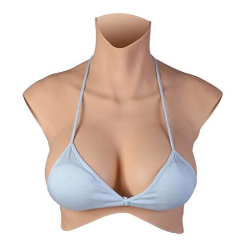 CRRCLSY Silikonbrüste Realistische Fake Breasts Brustplatte Falsche Brüste für Cosplay Crossdresser Drag Queen (Sahne, B Cup-Silikonfüller) (Braun, C Cup-Silikonfüller)