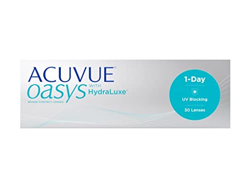ACUVUE OASYS 1-Day Tageskontaktlinsen helfen das Gefühl von müden & trockenen Augen zu reduzieren – Tageskontaktlinsen mit -1.75 dpt und BC 8.5 – UV Schutz & Komfortables Tragegefühl – 30 Linsen