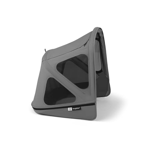 Bugaboo Donkey Sonnendach mit Lüftungsfenstern, ausziehbar für zusätzlichen und optimalen Sonnenschutz, wasserabweisend, kompatibel mit allen Bugaboo Donkey Kinderwagen, Moon Grey