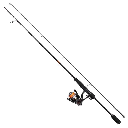 DAM Fire Wave XP Spinning Combo, Süßwasserangler Angelrute Rolle Hecht Barsch Zander mehr, Starkes Leichtgewicht Vielseitig, Schwarz, 2.13m schnelle Rute, 2500er Rolle