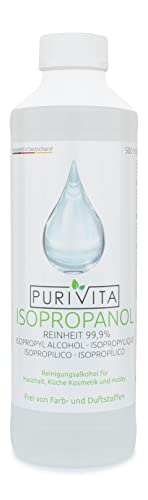 Purivita - Isopropanol 99,9% Isopropylalkohol IPA Reinigungsalkohol für Haushalt und Elektronik, 500 ml