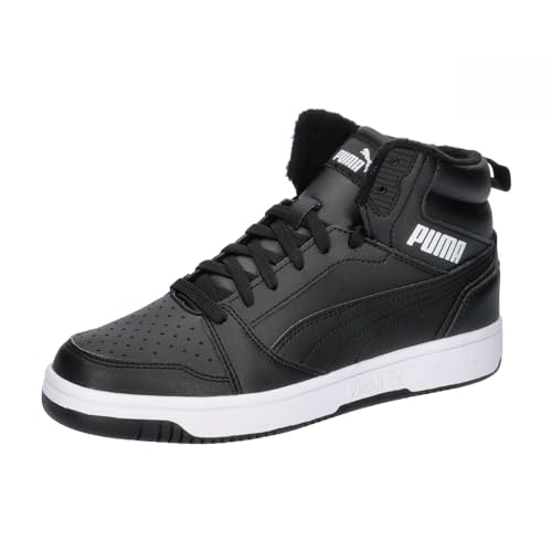 Puma Unisex Kinder Rebound V6 Mid WTR Jr Sneaker, Shadow Gray Puma Black Puma White, 38 EU