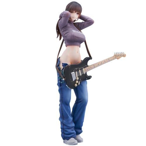 DEXSHUN Anime Figur Guitar MeiMei's, Illustration Girl Stehende Actionfigur Modell, PVC-Statue Ornament Desktop Decoration Sammlerstück, 22cm