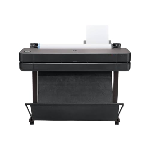HP DesignJet T630 36 Zoll (91 cm 5HB11D), Großformatdrucker, Plotter, Standard A4-A0, 76 A1-Drucke/Stunde, Wi-Fi, Ethernet, USB, 2400x1200 dpi, Recyceltes Metall, 1 Jahr Garantie, HP Click, Schwarz