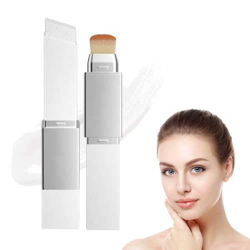 Color Changing Foundation Stick mit Bürste - 2 in 1 Foundation Stick Full Coverage - Feuchtigkeitsspendende und Leichte Abdeckcreme - Farbwechselndes Make-up Stick (Natürlich)