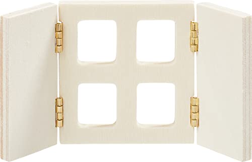 CREApop Miniatur Fenster mit Fensterläden 11,5 cm x 6cm Miniaturwelten Wichtelszenen Puppenhäuser