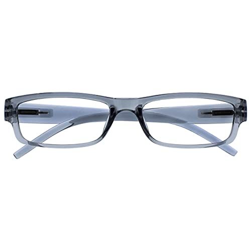 OPULIZE ACE Lesebrille Grau Leicht Komfortabel Leser Herren Damen Lesehilfe R32-7 +2.00