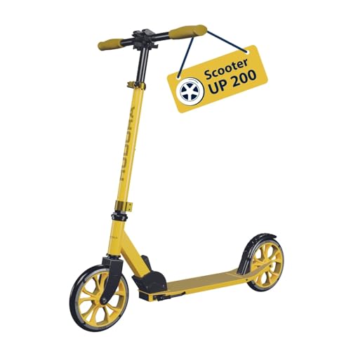 HUDORA Scooter Up 200 - Geräuscharmer Aluminium-Roller für bis zu 100kg - Höhenverstellbarer & zusammenklappbarer Tretroller - Ruckelfreier Kick-Scooter für Kinder/Jugendliche & Erwachsene