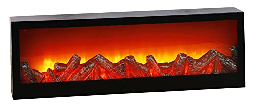 Dekokamin LED Kamin Feuer Elektrokamin Wandkamin Kaminfeuer Batterie 60x20 cm