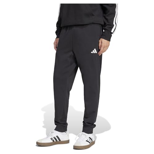 adidas Herren Essentials FEELCOZY French Terry Pant, Black/White, L