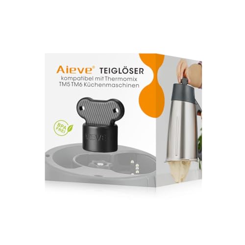Aieve Teiglöser Teigblume Messerdrehhilfe kompatibel mit Thermomix TM5 TM6 TM7 Küchenmaschinen, Drehhilfe Ersatzteil zum Einfachen Entnahmen von Teig aus Mixtopf (Schwarz)