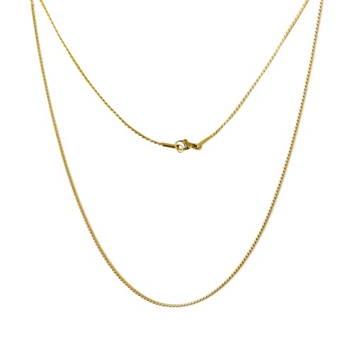 Herren Damen Panzerkette Halskette, 1/1,2/1,5mm breit Edelstahl Vergoldet Kubanische Kette Goldkette Silberkette Hip-Hop Kette Halskette Länge 45-60cm (Gold-1,5mm, 60)