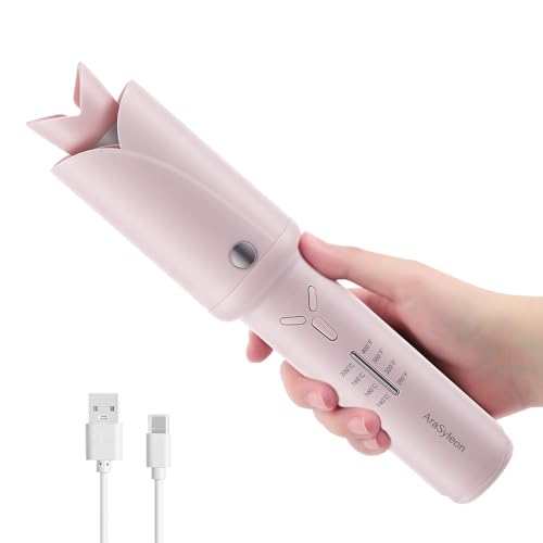 AraSyleon Automatischer Lockenstab Kabellos – Für Langes & Kurzes Haar, 32mm Titan-Turmalin-Barrel, 2 * 2600mAh Akku, USB-C, 4 Temp.-Stufen (140-200°C), 350g Leicht, Reise Lockenstab Automatisch