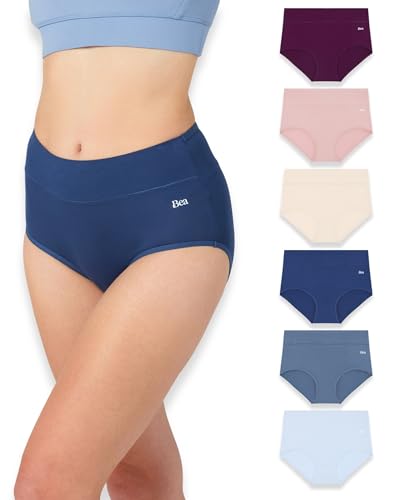 BEA Damen 6pk High Waist Tummy Control Underwear Boxers, Sortiert (6-er Pack), M