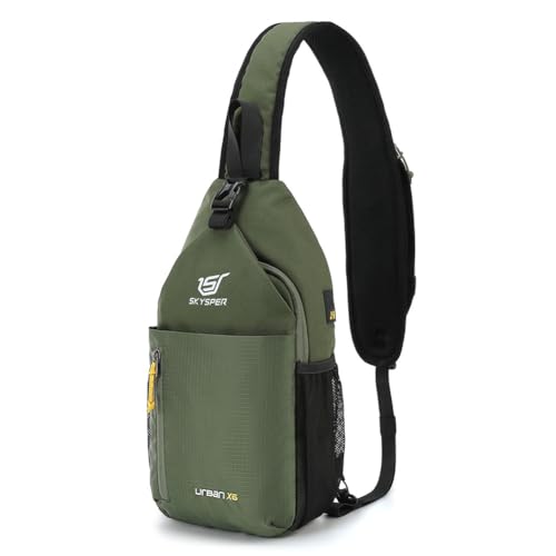 SKYSPER Brusttasche Herren Sling Bag Klein Crossbody Bags Männer Damen Leicht Schultertasche Umhängetasche Wandern Outdoor Reisen