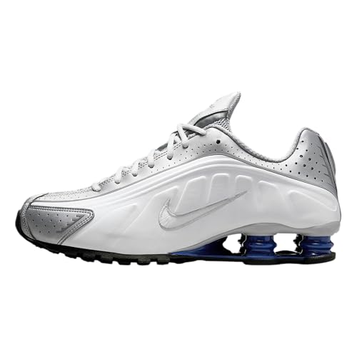 NIKE Herren Shox R4 Sneaker, White White Metallic Silver, 42 EU