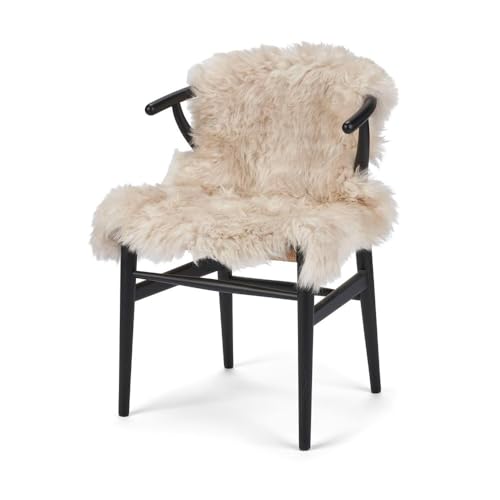 Nordic Sheep Lammfell Langhaarig 90x60 cm | Lammfell Echt für das Sofa, den Stuhl oder rund um den Esstisch | Jedes Lammfell Teppich ist EIN Unikat und von der Natur geschaffen | Farbe: Beige