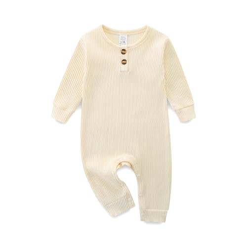 KIDDLETOWN Baby Strampler, Baby Schlafanzug, Baumwolle Strampler Neugeborene, Langarm Schlafanzug Schlafstrampler Pyjama Kleidung Neugeborene Babykleidung für Mädchen und Jungen 6-9 Monate
