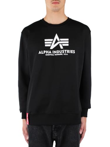 Alpha Industries Herren Basic Pullover Sweatshirt, Schwarz, XL