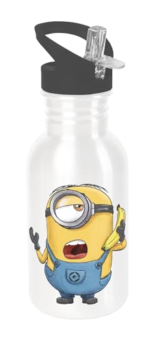 GEDA LABELS Trinkflasche Minions Super Kitsch Banana 500ml Edelstahl, Weiß
