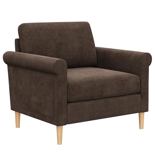 Vesgantti Einzelsofa，1 Sitzer Sofa mit bilateraler Taschenablage, Fernsehsessel für Wohnzimmer Schlafzimmer und Büro, Werkzeuglose Montage, 80T*75B*86H cm