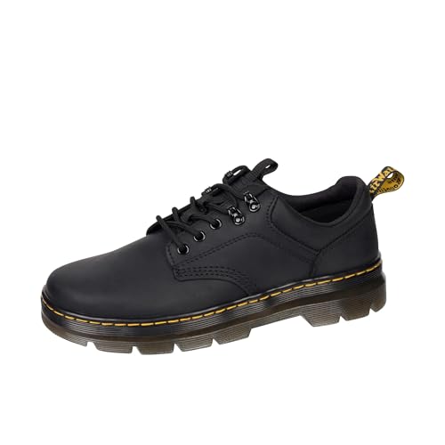 Dr. Martens Herren Reeder Leather Sneaker, Black Wyoming, 43 EU