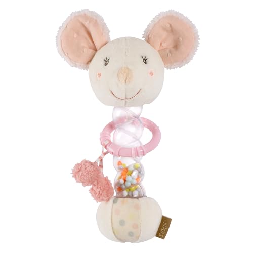 Fehn Regenmacher Maus – Motorik-Spielzeug mit Rassel zum Greifen und Geräusche erzeugen – Rasselstab fördert spielerisch Sinne & Motorik – für Babys und Kleinkinder ab 0+ Monaten