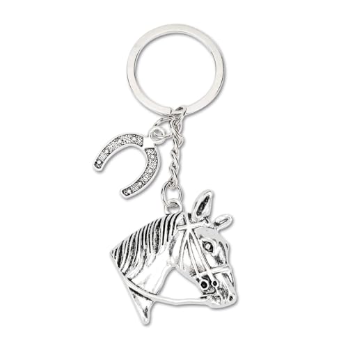 Tranbath Personalisierter Schlüsselanhänger Mit Pferd Anhänger Und Hufeisen Anhänger, Geschenke Für Frauen, Geburtstagsgeschenk Für Mama, Guter Freundin Oder Zur Erinnerung an Besondere Momente