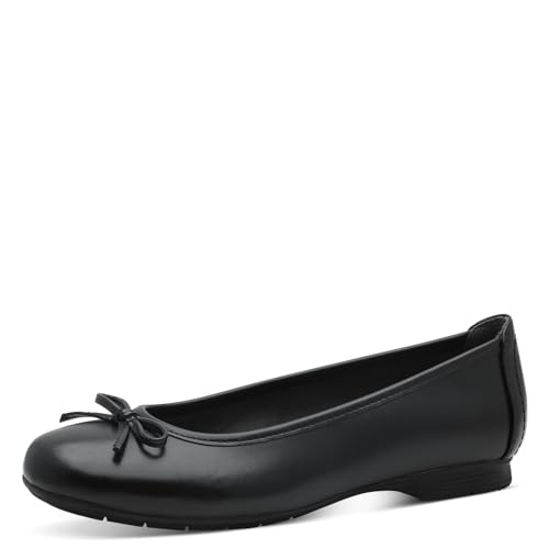 Jana Damen Ballerinas aus Kunstleder Elegant Weite H Mehrweite, Schwarz (Black), 40 EU