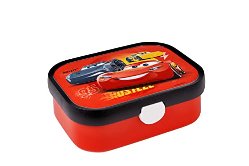 Mepal - Lunchbox Campus - Bento Lunchbox für Kinder - Brotdose mit Bento-Fach & Gabel - Meal Prep Box mit Clip-Verschluss - BPA-frei & Spülmaschinenfest - 750 ml - Cars