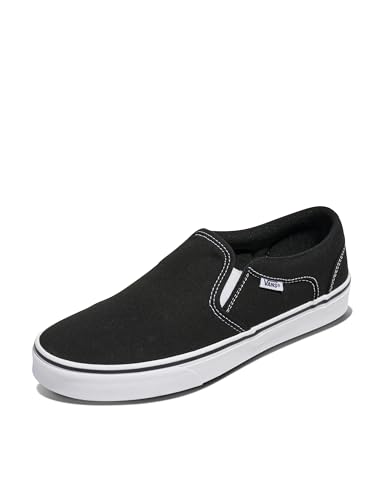 Vans Asher Unisex Sneaker, Canvas Black White, 43 EU