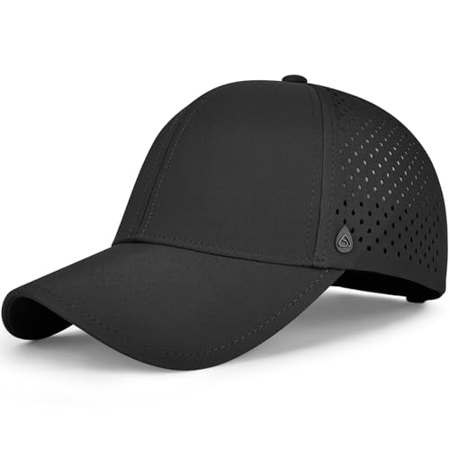 AOPREL Baseball Cap Herren Damen, Wasserdicht Basecap, Atmungsaktivem UV-Schutz Baseball Kappe für Outdoor-Aktivitäten, Golf, Tennis (DE/NL/SE/PL, Alphanumerisch, Einheitsgröße, Schwarz)
