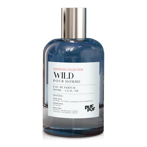PufPuf Wild – Herren Eau de Parfum 100 ml, frisch, blumig & würzig, intensiver & langanhaltender Duft mit Zimt, Lavendel, Grapefruit & Amber, maskulines Parfum für Männer