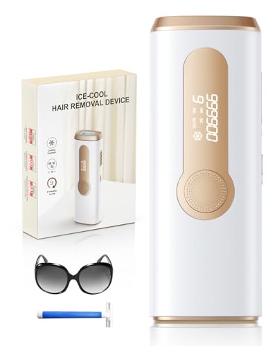 Haarlosy IPL Geräte Haarentfernung mit Gefrierfunktion,Schmerzfreie Haarentfernungsgerät mit 9 Energiestufen,3 Funktionen HR/SC/RA,999.900 Lichtimpulse Ideal für Männer,Frauen,Beine,Achseln,Körper
