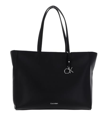 Calvin Klein Damen Tote Bag Tasche Ck Must Shopper Medium mit Reißverschluss, Schwarz (Ck Black), Einheitsgröße
