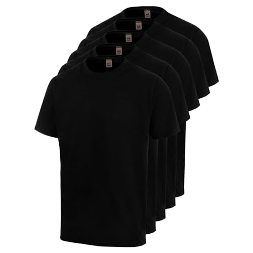 WÜRTH MODYF Arbeitsshirts für Herren im 5er Pack in Schwarz - bequemes T-Shirt für Arbeit und Freizeit aus Baumwolle - in der Größe L