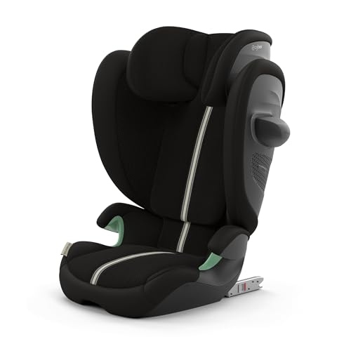 CYBEX Gold Kinder-Autositz Solution G2 Plus, Ab ca. 3 bis 12 Jahre (100 - 150 cm), Max. 50 kg, Für Autos mit und ohne ISOFIX, Moon Black (Schwarz)