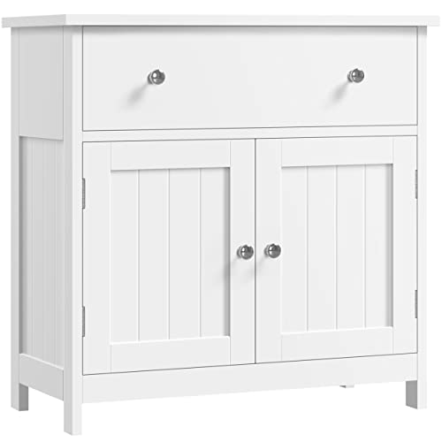 Yaheetech Waschbeckenunterschrank Unterschrank Badezimmerschrank mit Schublade und 2 Türen Landhausstil Waschtischunterschrank Badmöbel für Badezimmer, 60 x 30 x 60 cm