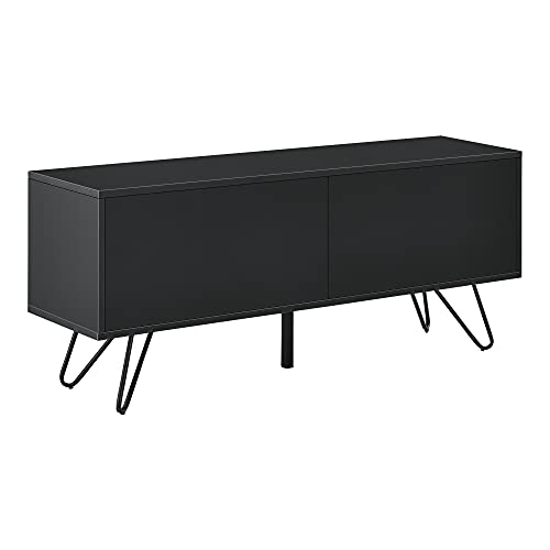 [en.casa] Sideboard Bollebygd mit 2 Schranktüren 46,5x110x30cm Kommode Wandschrank Wohnzimmerschrank Metallgestell Schwarz