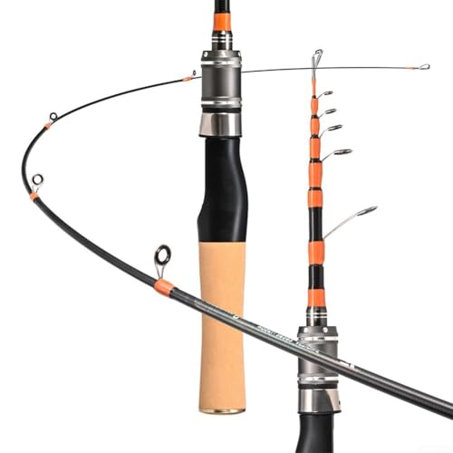 7 Stück Reise Angelrute Casting/Surf/Spinnrute, 65G 150 cm, für Salzwasser Süßwasser Karpfen, Forelle, Barsch, Zander, Hecht
