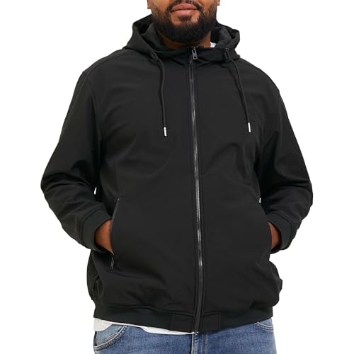 JACK & JONES PLUS Herren JJEBASIC Softshell Hood PLS Jacke, Black, 6XL