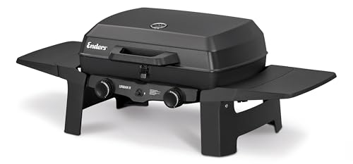 Enders Gasgrill Urban II, Tischgrill, Grillen-, Kochen- und Backen Funktion, 2 Brenner Edelstahl, mit Grill-Thermometer, Balkon-, Camping-Grill, Aluguss-Gehäuse, Gusseisen-Rost #2070