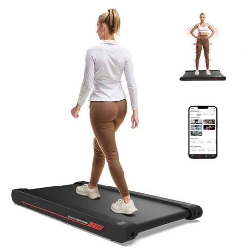 Lysole Walking Vibration Pad mit APP for Home Office Büro, Laufband für Zuhause und Walking Vibration Pad Bürogebrauch und Fernbedienung für Zuhause und Büro (Rot)