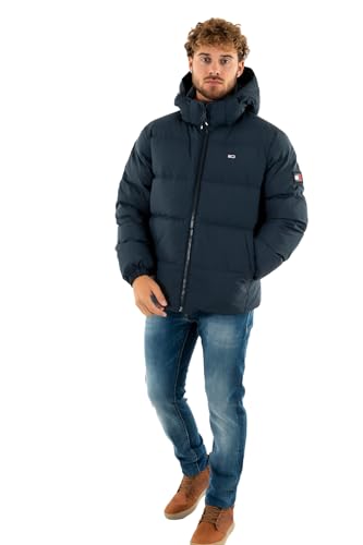 Tommy Jeans Herren Pufferjacke Essential Down Jacket Warm, Blau (Dark Night Navy), L