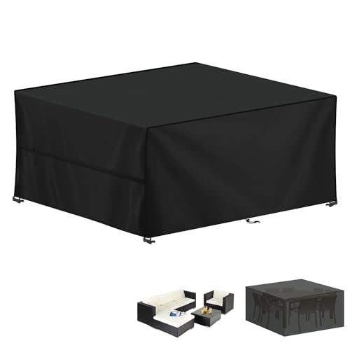 LAMUNI Abdeckung Gartenmöbel Schutzhülle für Gartentische, 250x200x80cm Loungemöbel Abdeckung wasserdichte Gartenmöbel Abdeckplane Winterfest 420D Oxford Abdeckhauben für Tische, Stühle, Sofas