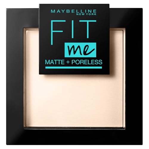 Maybelline New York Puder, Mattierend, porenverfeinernd und langanhaltend, Fit Me! Matte + Poreless, Nr. 105 Natural