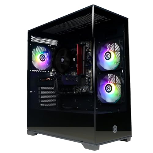 CYBERPOWERPC Wyvern Gaming PC - AMD Ryzen 7 5700X, Nvidia RTX 5060 Ti 8GB, 16GB RAM, 1TB NVMe SSD, 650W 80+ PSU, Wi-Fi, Windows 11, Prism Panoramic RGB Black