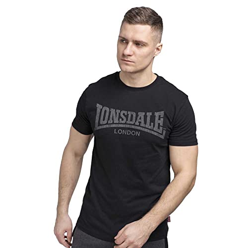 Lonsdale London Logo Kai Männer T-Shirt schwarz M 100% Baumwolle Streetwear