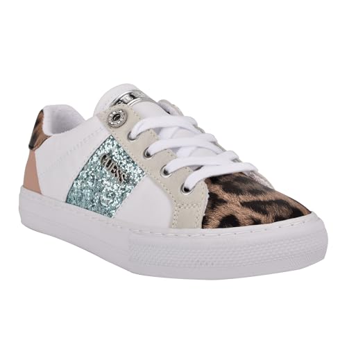Guess Loven Damen-Sneaker, Weiß/Pink Leopard Multi 142, 36 EU